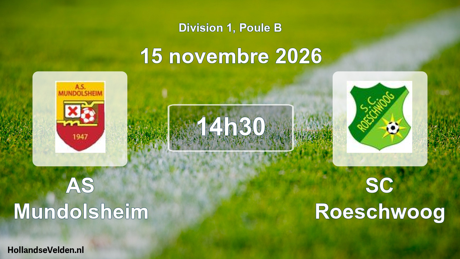 Match programmé: AS Mundolsheim - SC Roeschwoog (15 novembre 2026)