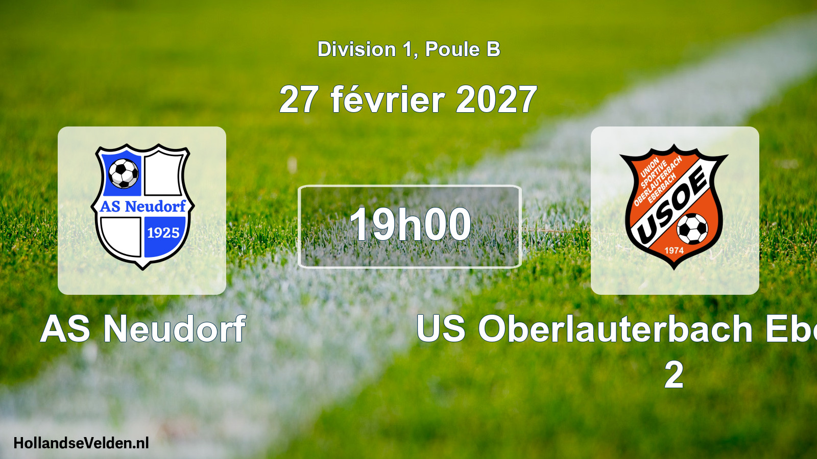 Match programmé: AS Neudorf - US Oberlauterbach Eberbach 2 (27 février 2027)