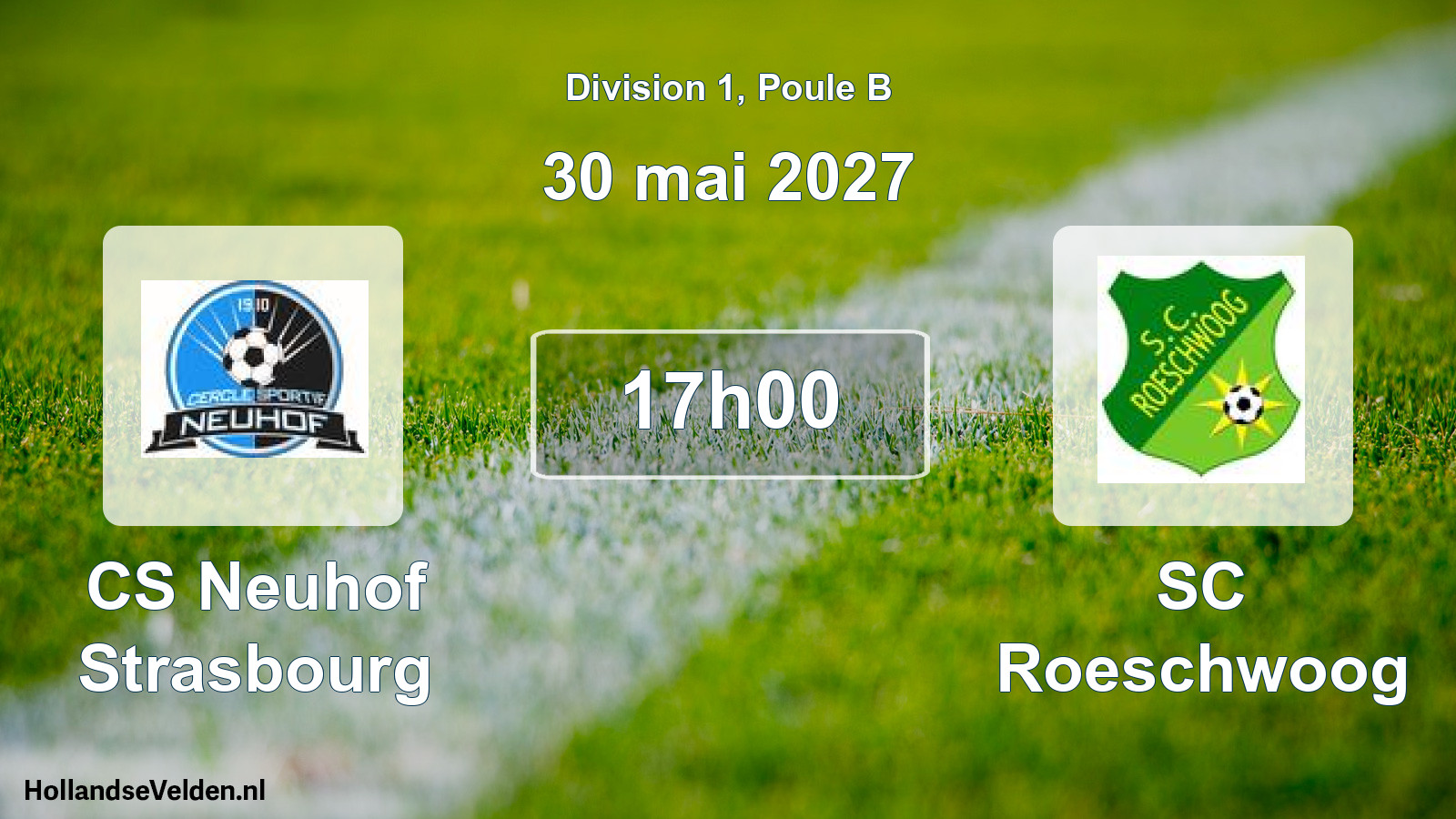 Match programmé: CS Neuhof Strasbourg - SC Roeschwoog (30 mai 2027)