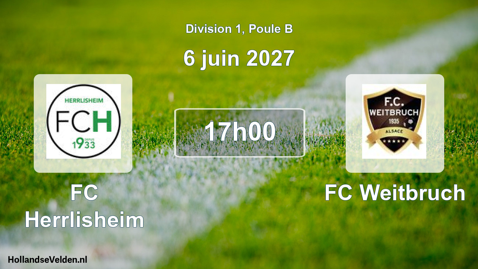 Match programmé: FC Herrlisheim - FC Weitbruch (6 juin 2027)
