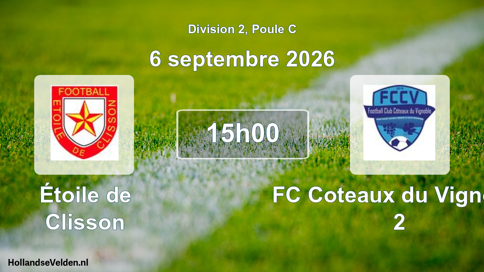 Scheduled Match: Étoile de Clisson - FC Coteaux du Vignoble 2 (6 September 2026)