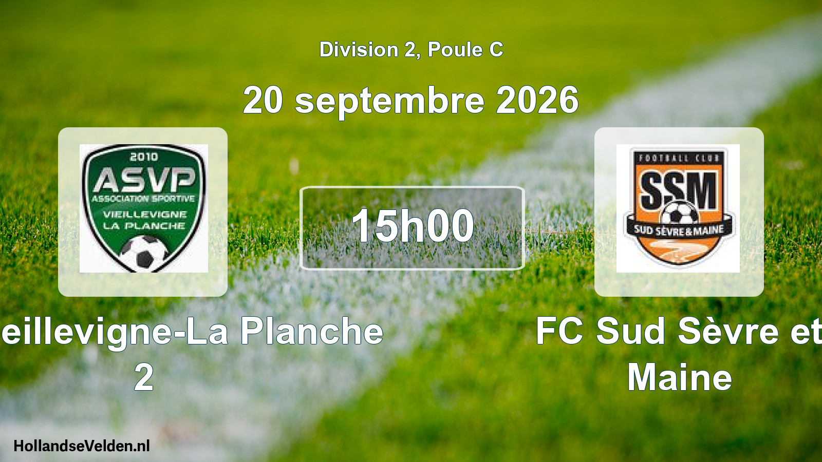 Scheduled Match: AS Vieillevigne-La Planche 2 - FC Sud Sèvre et Maine (20 September 2026)