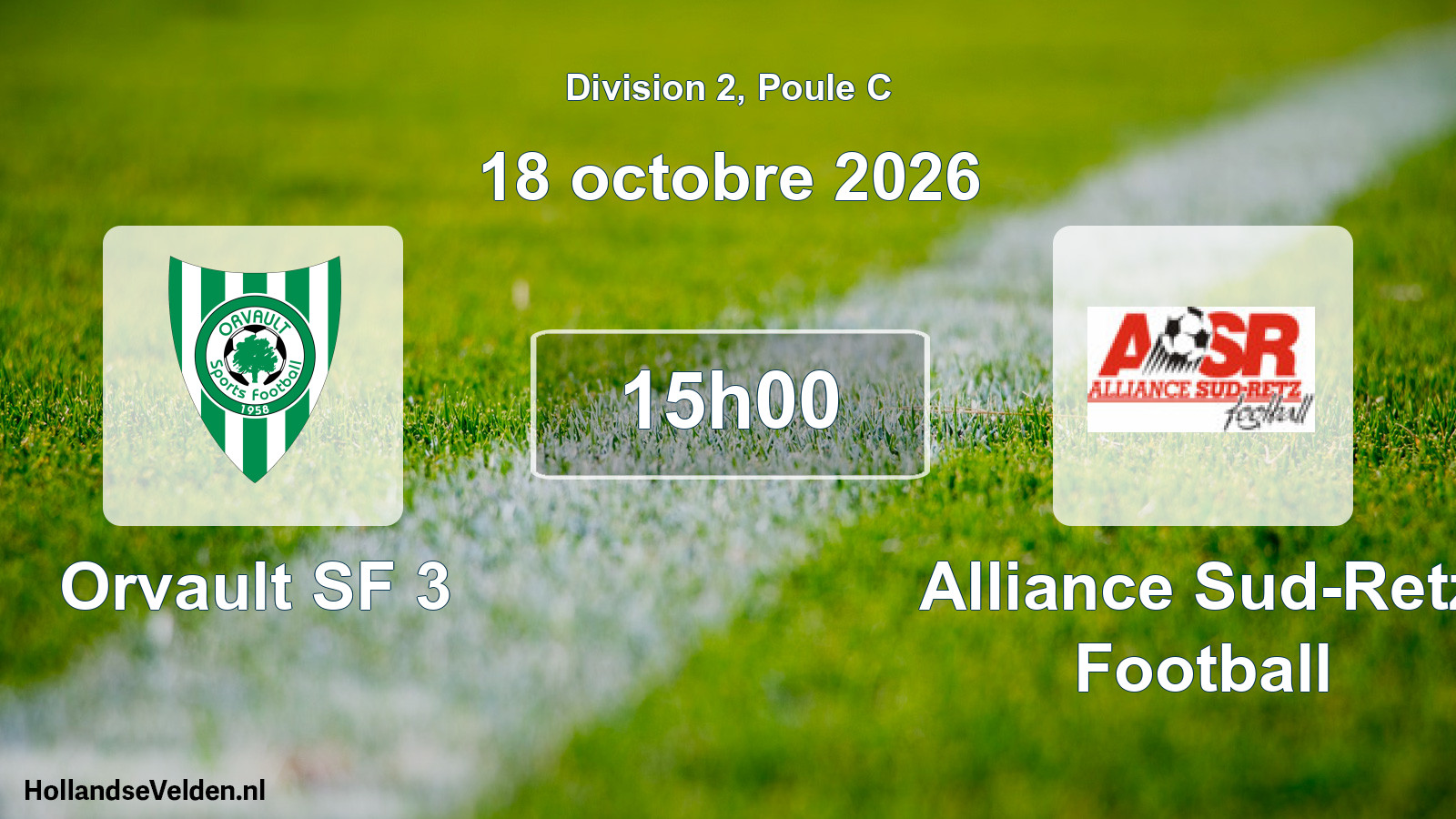 Match programmé: Orvault SF 3 - Alliance Sud-Retz Football (18 octobre 2026)