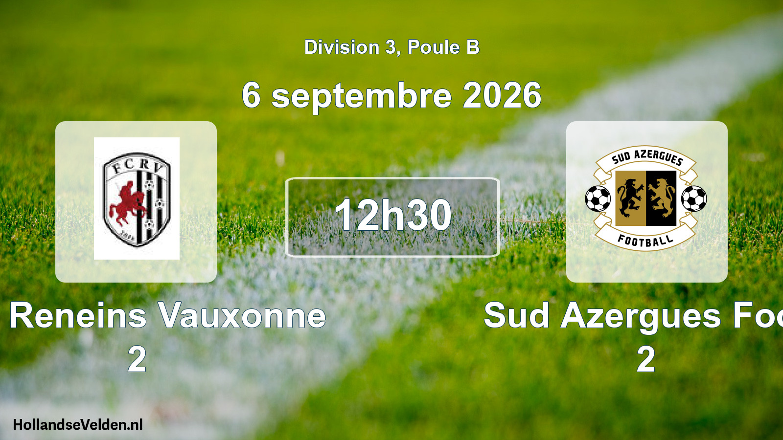 Match programmé: FC Reneins Vauxonne 2 - Sud Azergues Foot 2 (6 septembre 2026)