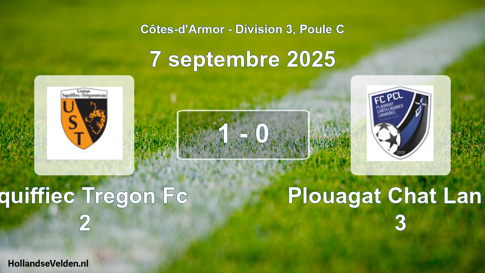 Gespeelde wedstrijd: Squiffiec Tregon Fc 2 - Plouagat Chat Lan Fc 3 1 - 0 (7 septembre 2025)