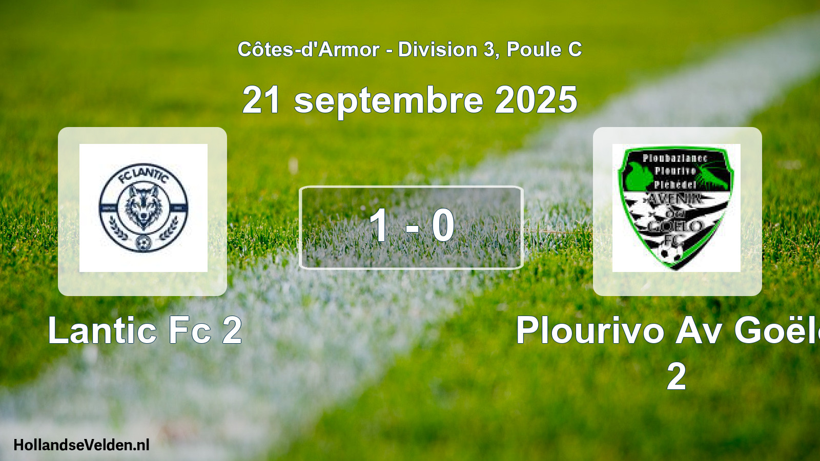 Total number of matches played: Lantic Fc 2 - Plourivo Av Goëlo 2 1 - 0 (21 September 2025)
