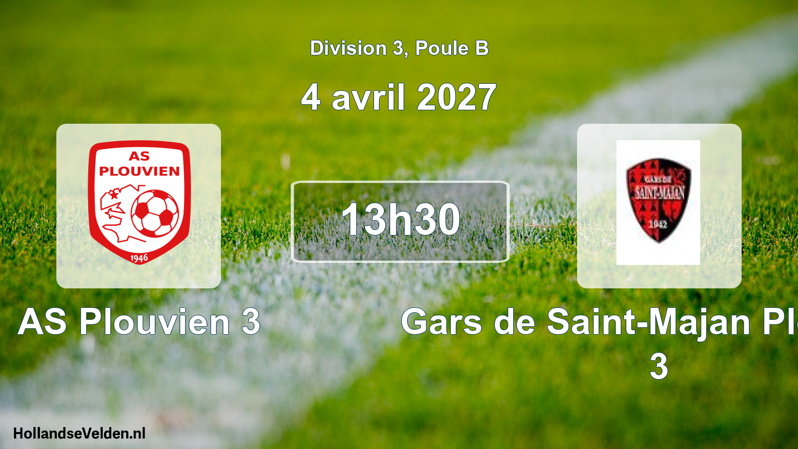 Match programmé: AS Plouvien 3 - Gars de Saint-Majan Plouguin 3 (4 avril 2027)