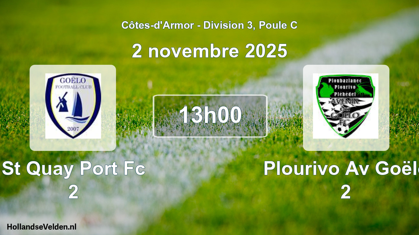 Scheduled Match: St Quay Port Fc 2 - Plourivo Av Goëlo 2 (2 November 2025)