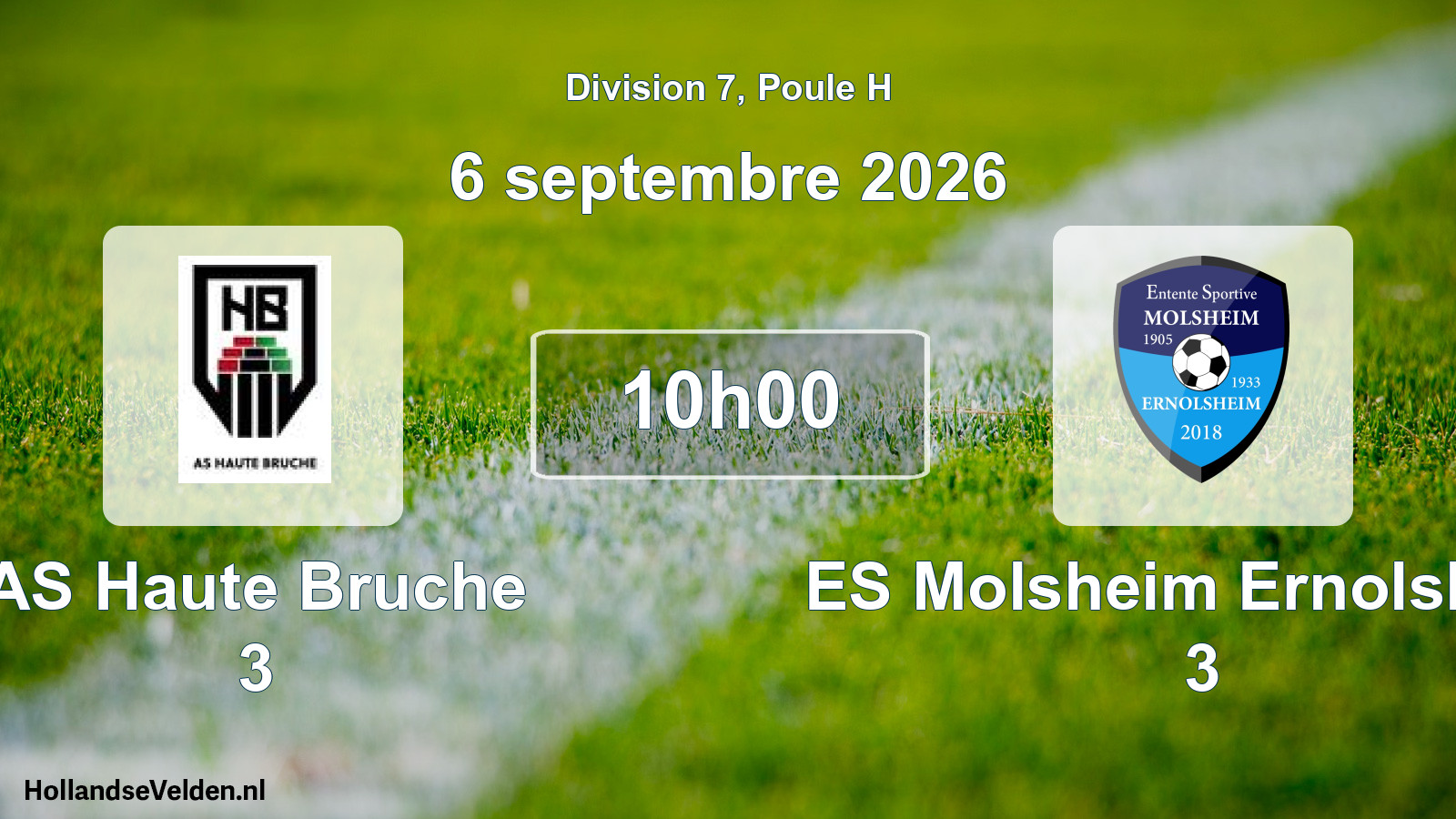Scheduled Match: AS Haute Bruche 3 - ES Molsheim Ernolsheim 3 (6 September 2026)