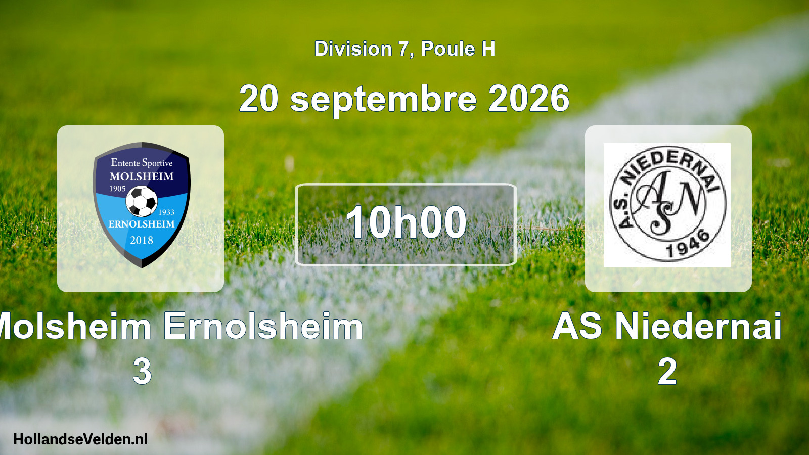 Match programmé: ES Molsheim Ernolsheim 3 - AS Niedernai 2 (20 septembre 2026)