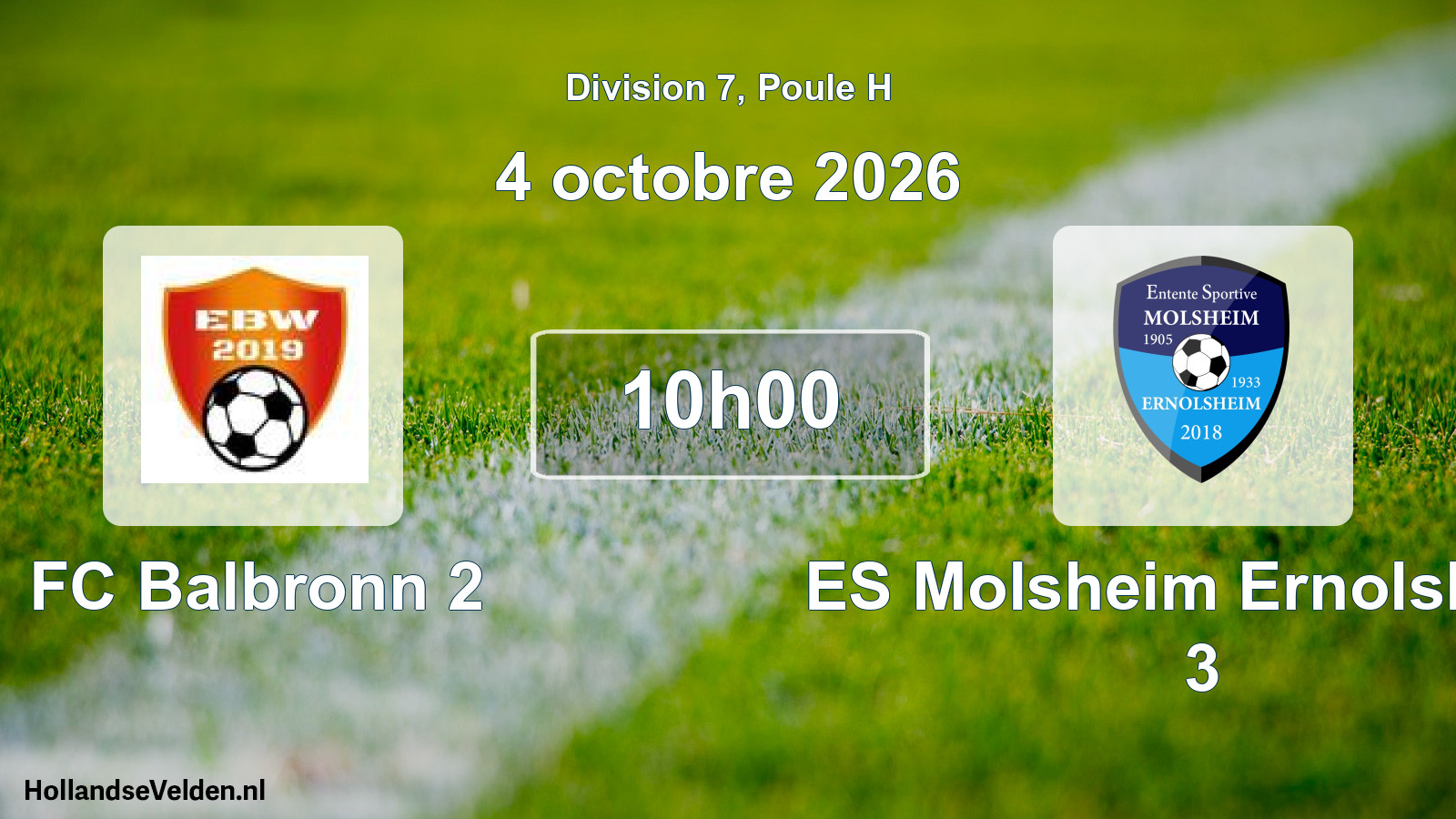 Scheduled Match: FC Balbronn 2 - ES Molsheim Ernolsheim 3 (4 October 2026)