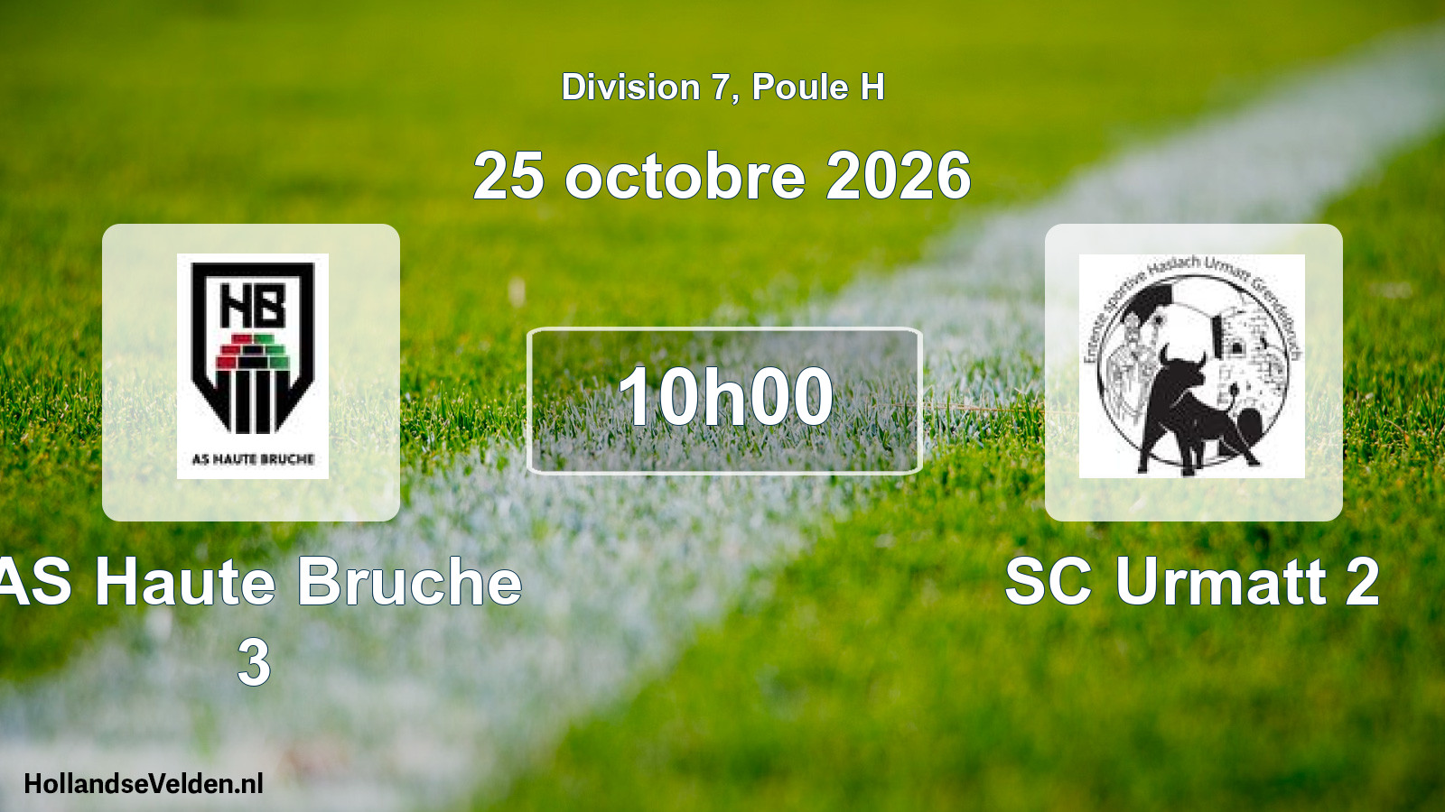 Match programmé: AS Haute Bruche 3 - SC Urmatt 2 (25 octobre 2026)