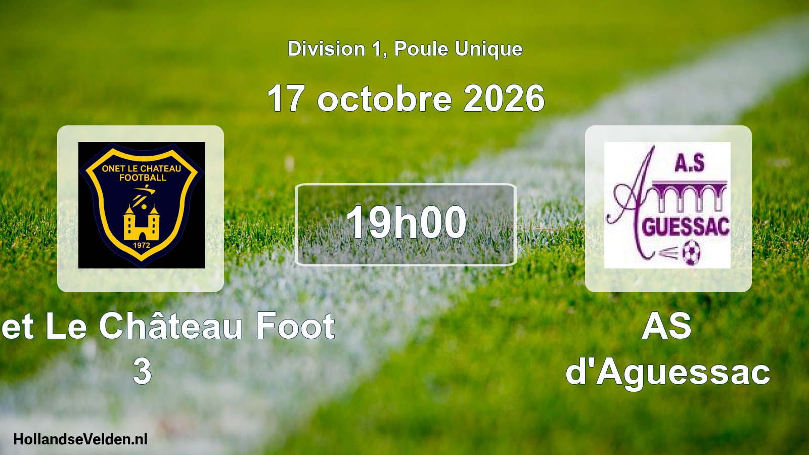 Match programmé: Onet Le Château Foot 3 - AS d'Aguessac (17 octobre 2026)