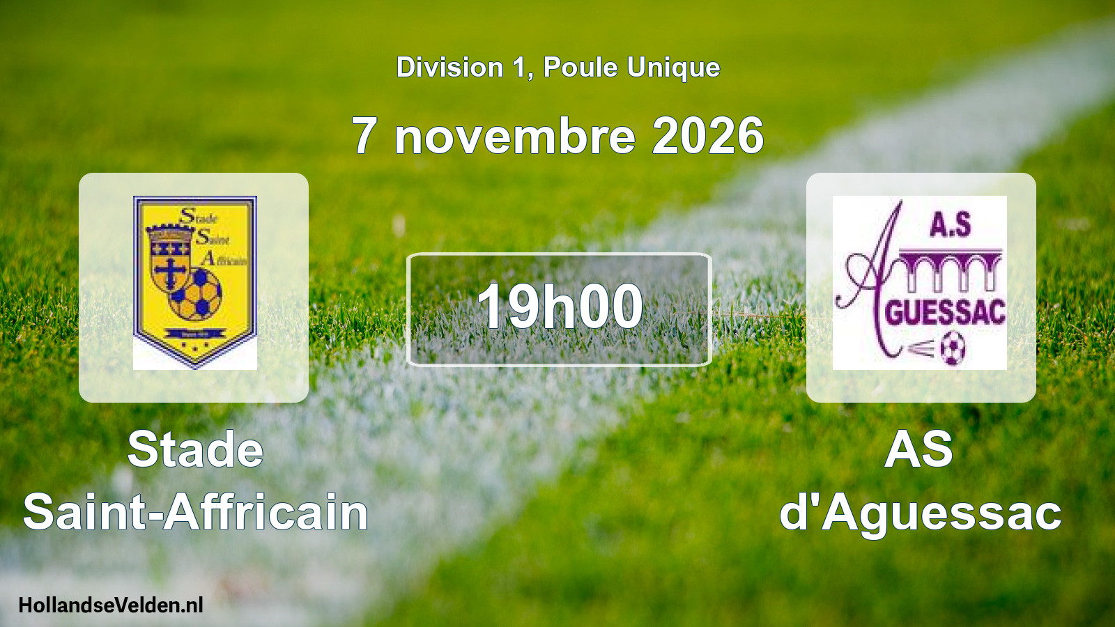 Match programmé: Stade Saint-Affricain - AS d'Aguessac (7 novembre 2026)