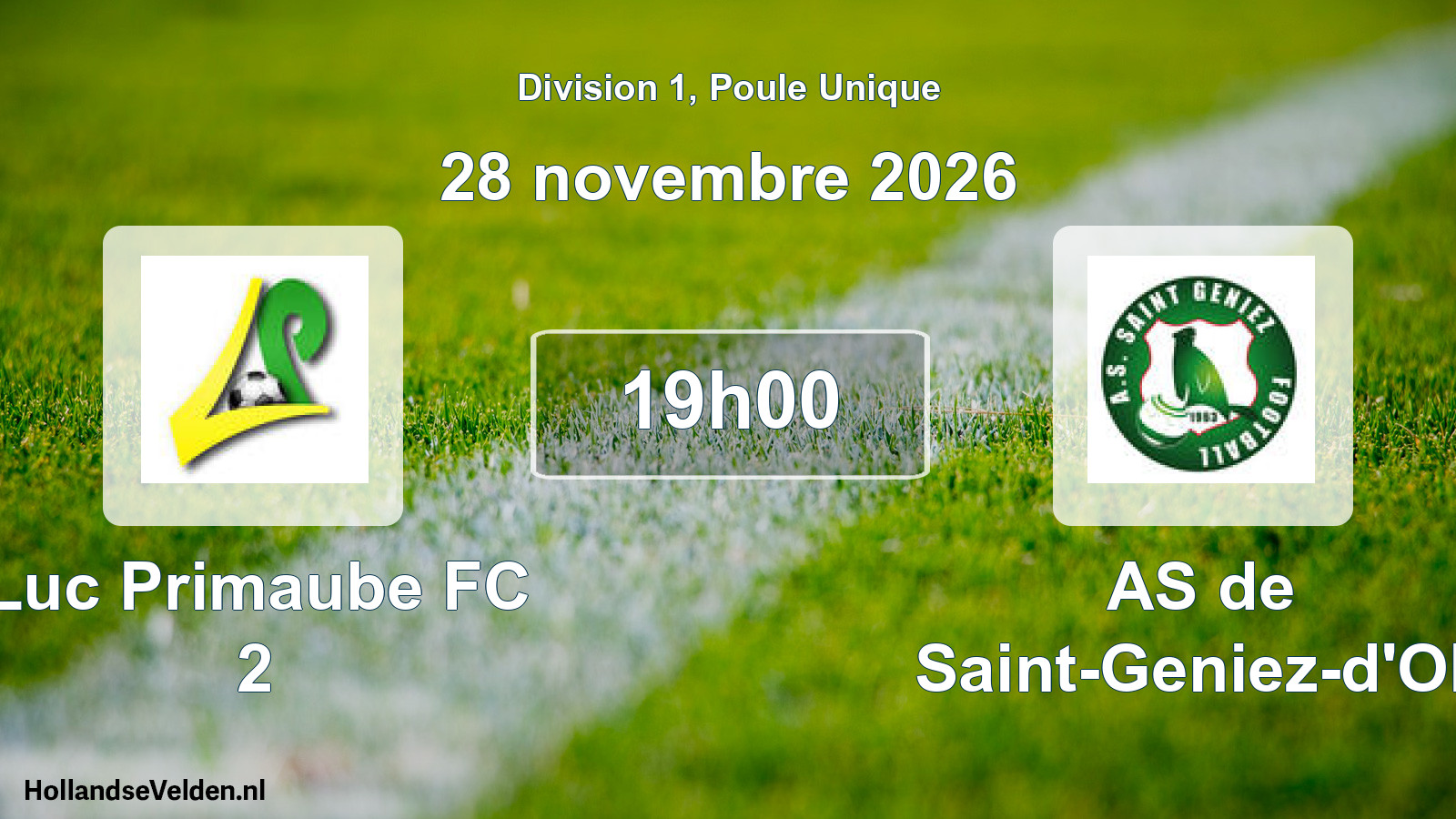 Match programmé: Luc Primaube FC 2 - AS de Saint-Geniez-d'Olt (28 novembre 2026)