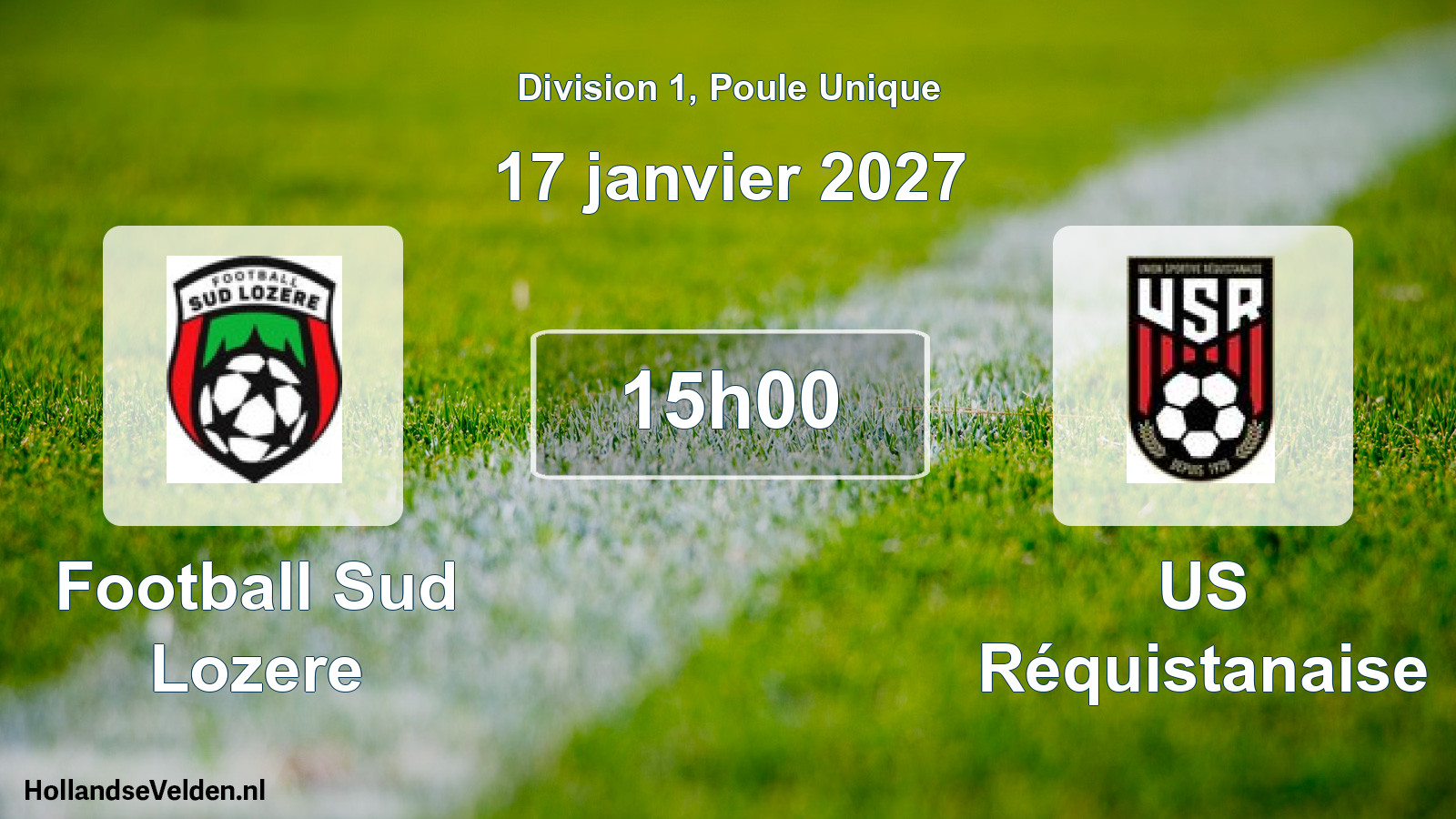 Match programmé: Football Sud Lozere - US Réquistanaise (17 janvier 2027)