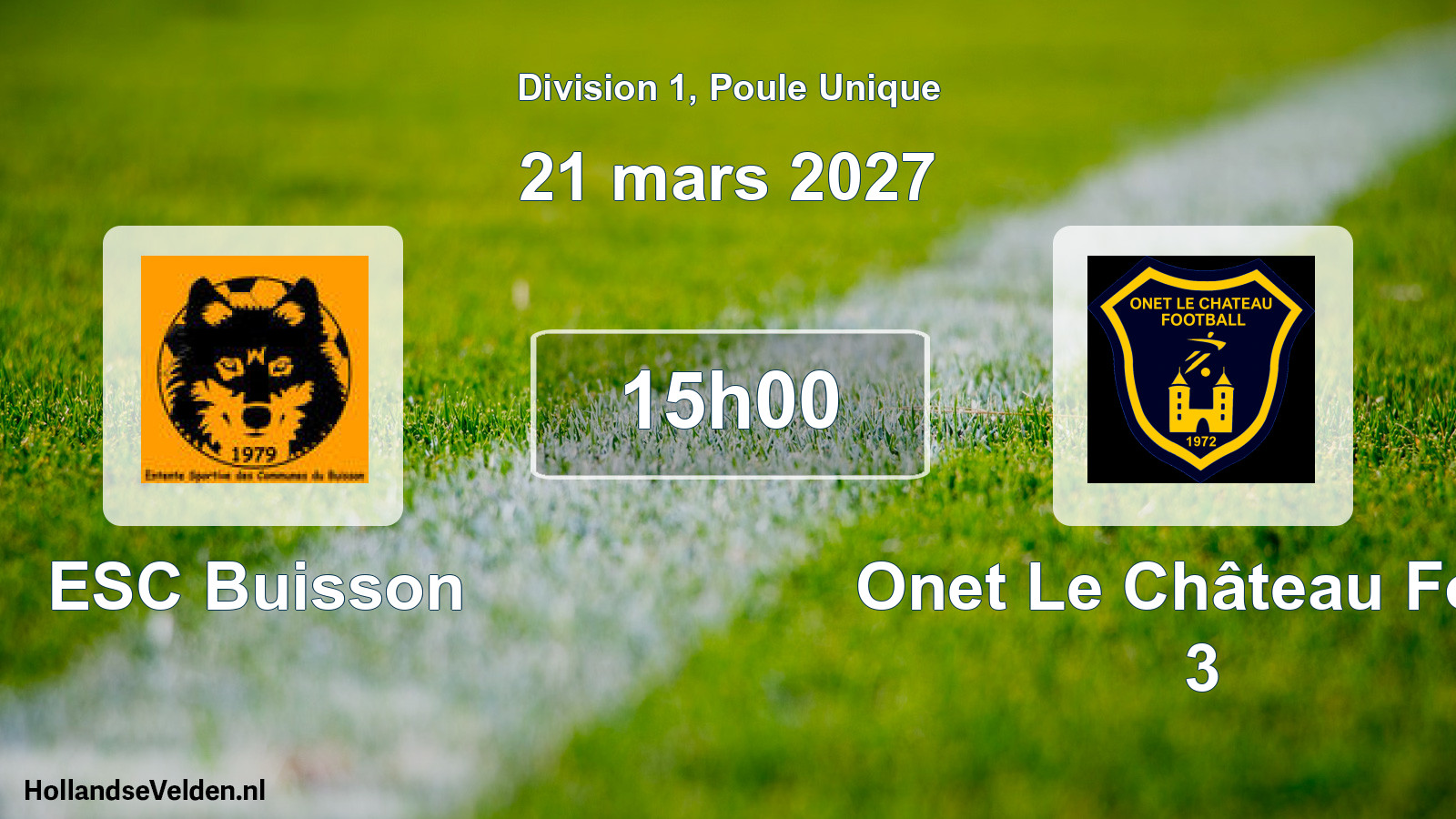 Scheduled Match: ESC Buisson - Onet Le Château Foot 3 (21 March 2027)
