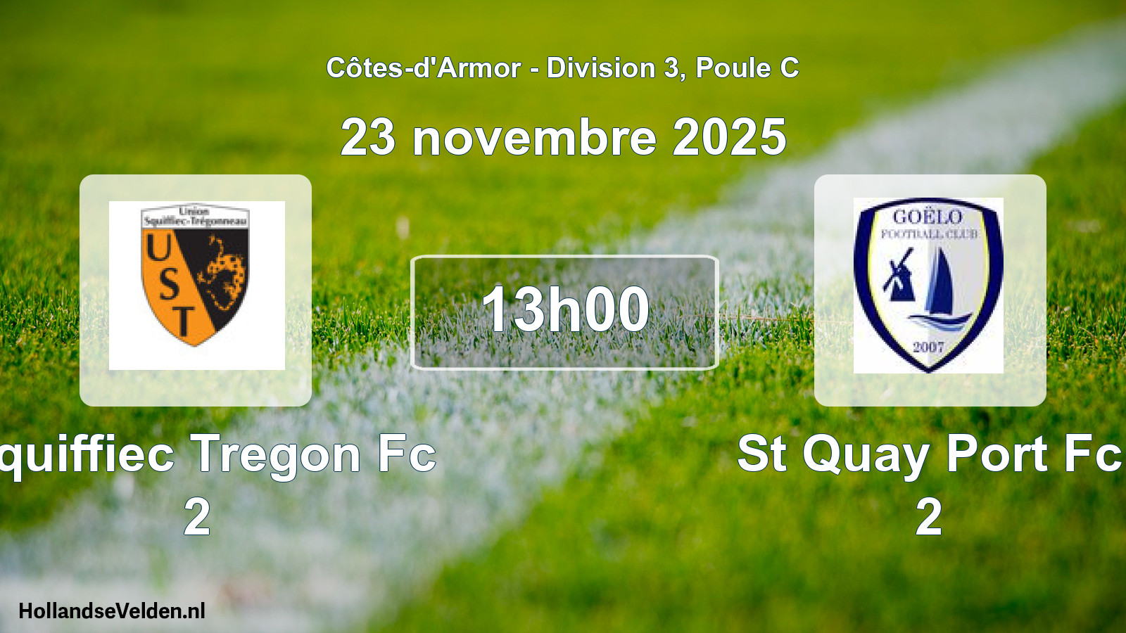 Geplande wedstrijd: Squiffiec Tregon Fc 2 - St Quay Port Fc 2 (23 november 2025)