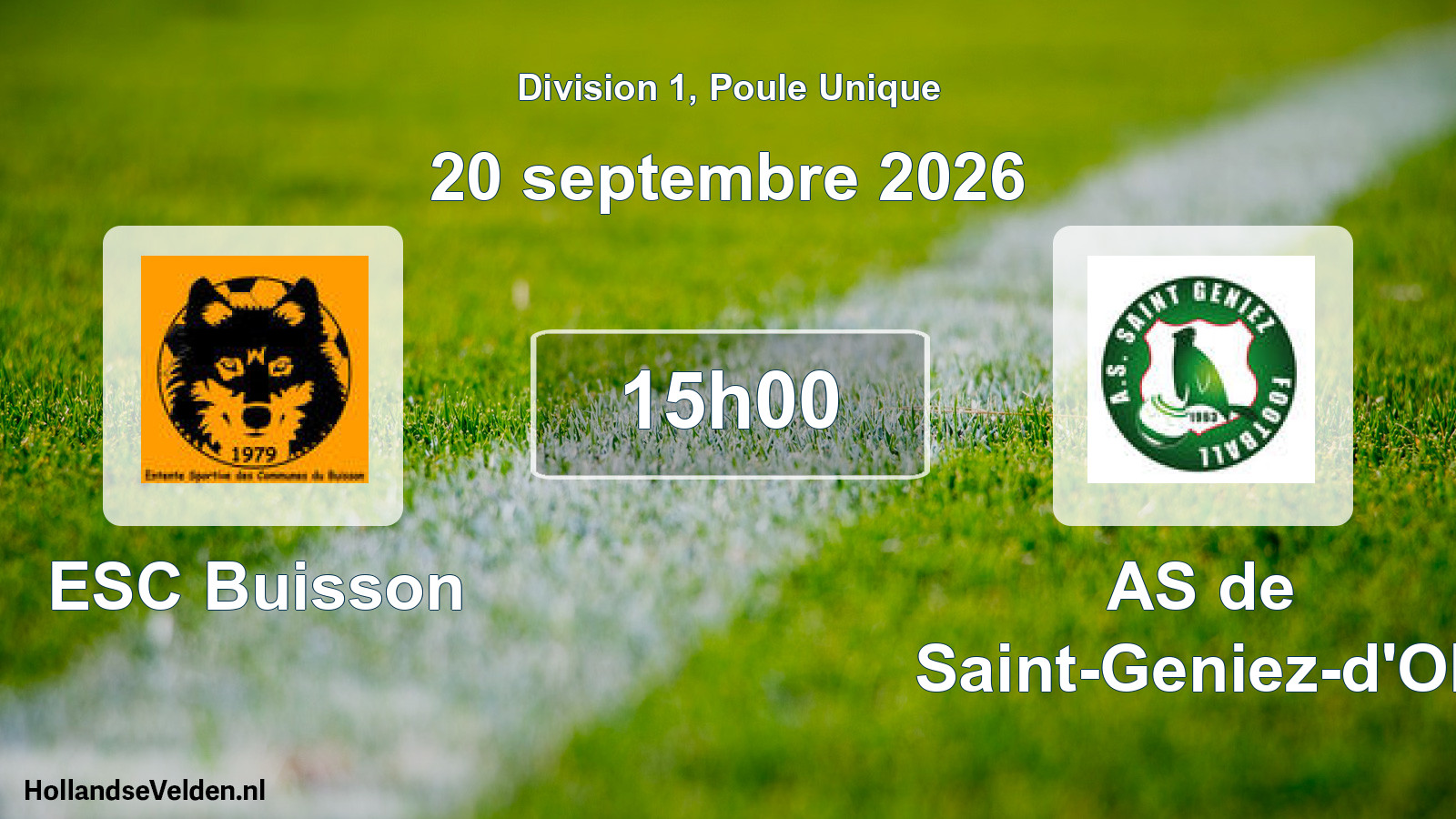 Scheduled Match: ESC Buisson - AS de Saint-Geniez-d'Olt (20 September 2026)