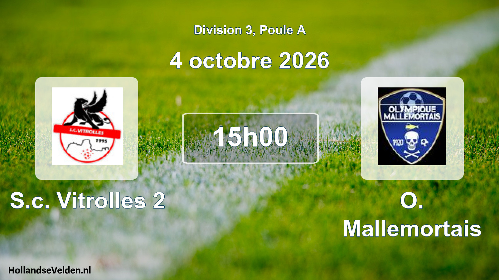 Match programmé: S.c. Vitrolles 2 - O. Mallemortais (4 octobre 2026)
