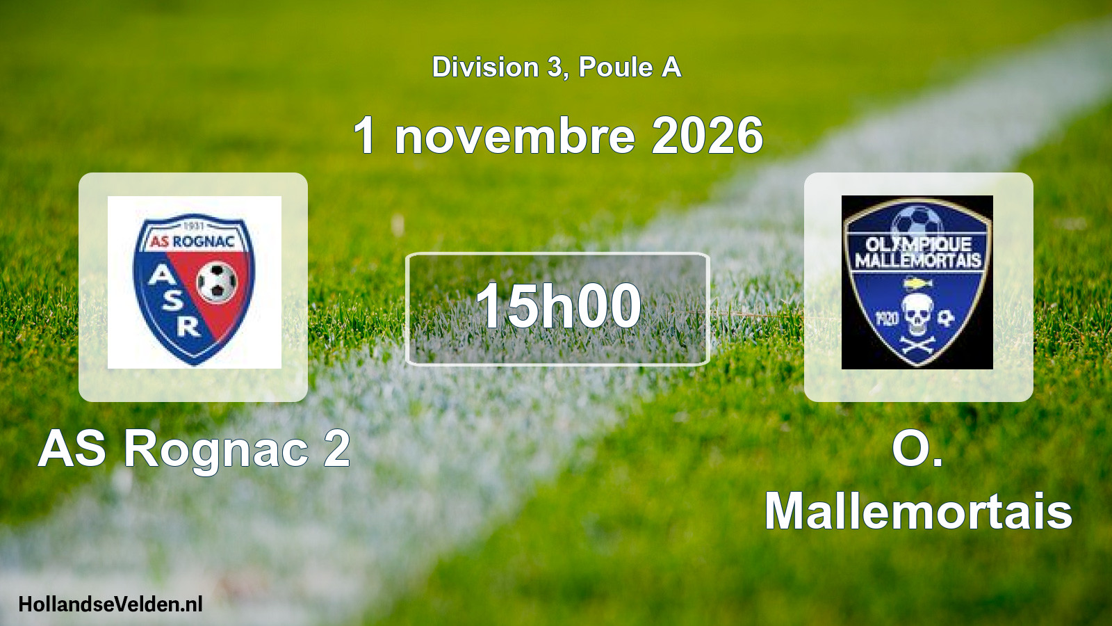 Geplande wedstrijd: AS Rognac 2 - O. Mallemortais (1 november 2026)