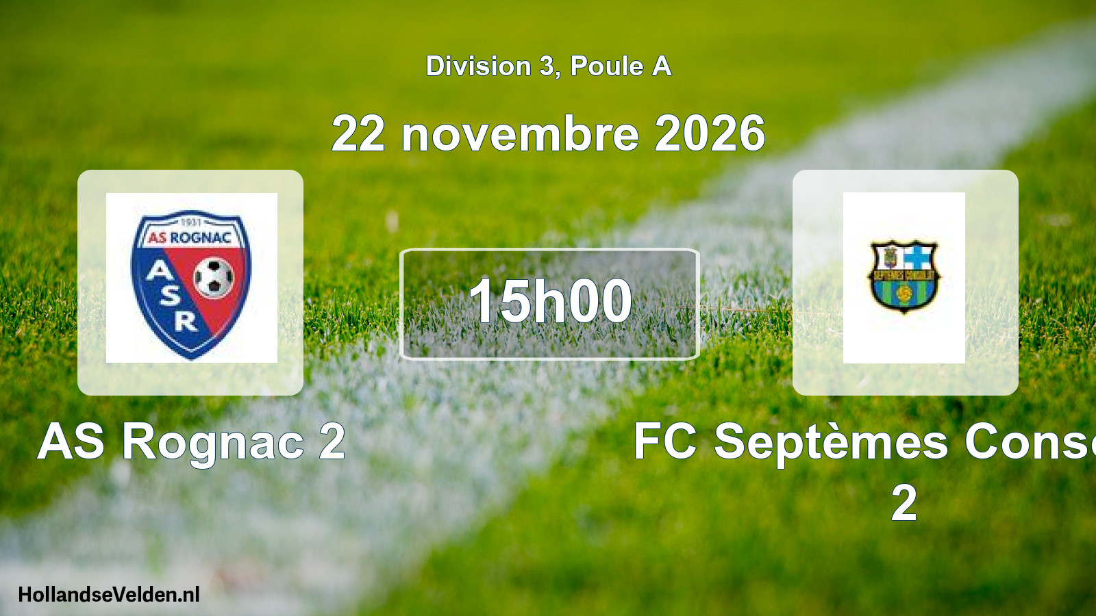 Scheduled Match: AS Rognac 2 - FC Septèmes Consolat 2 (22 November 2026)