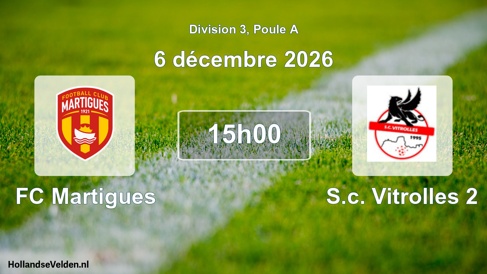 Match programmé: FC Martigues - S.c. Vitrolles 2 (6 décembre 2026)