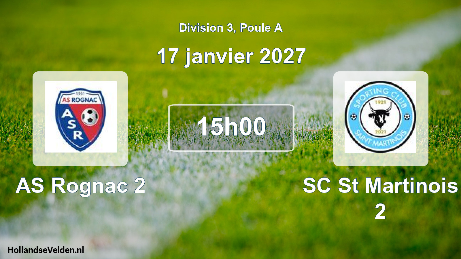 Scheduled Match: AS Rognac 2 - SC St Martinois 2 (17 January 2027)