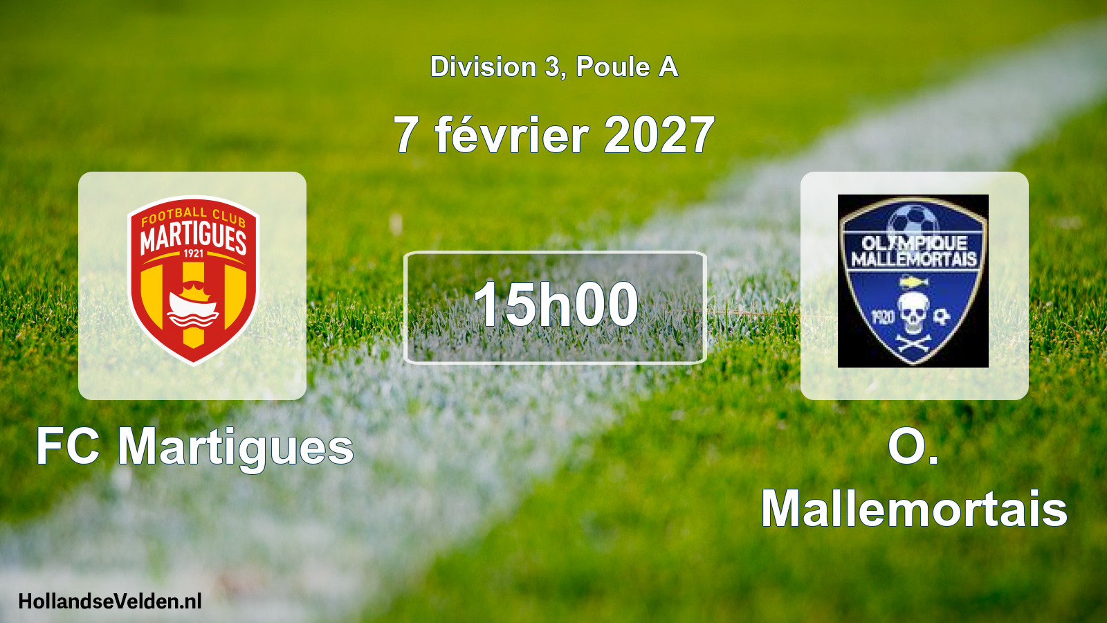 Match programmé: FC Martigues - O. Mallemortais (7 février 2027)
