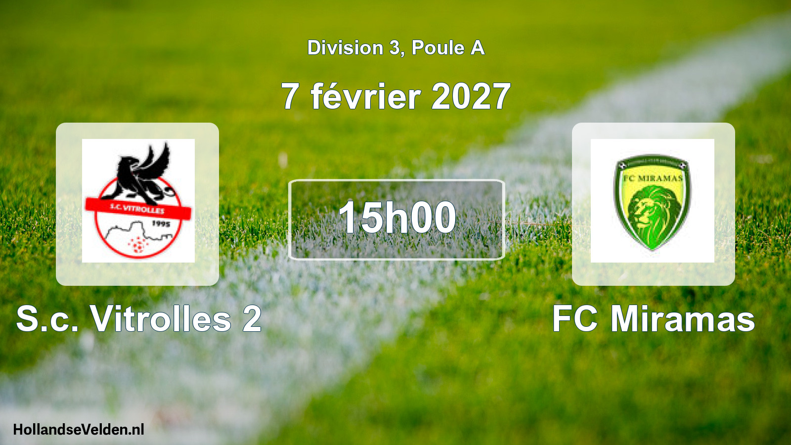 Match programmé: S.c. Vitrolles 2 - FC Miramas (7 février 2027)