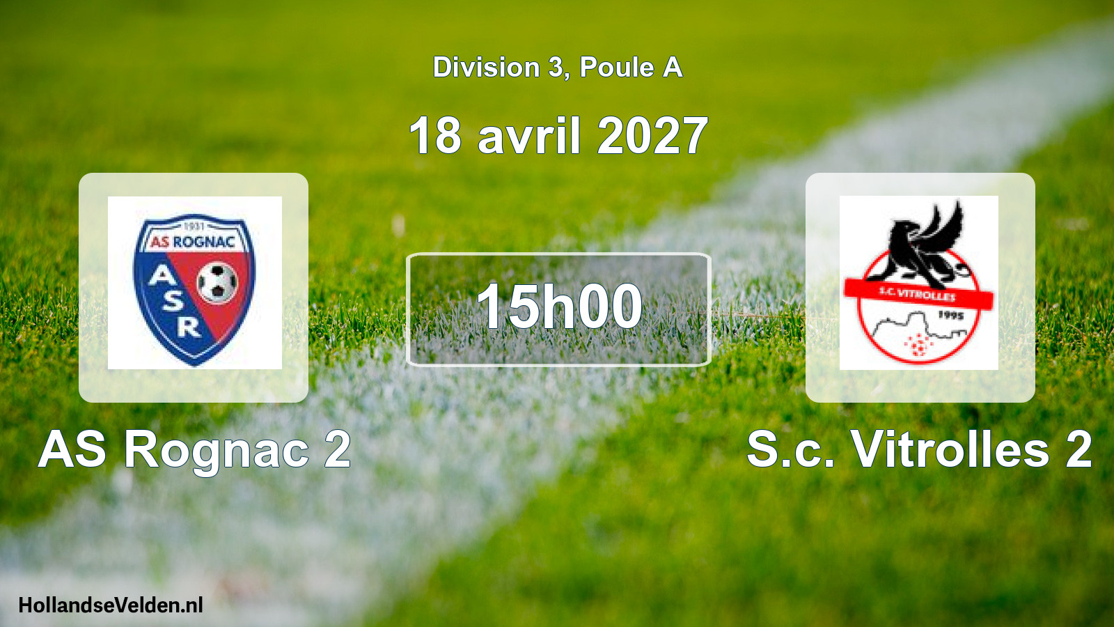 Match programmé: AS Rognac 2 - S.c. Vitrolles 2 (18 avril 2027)