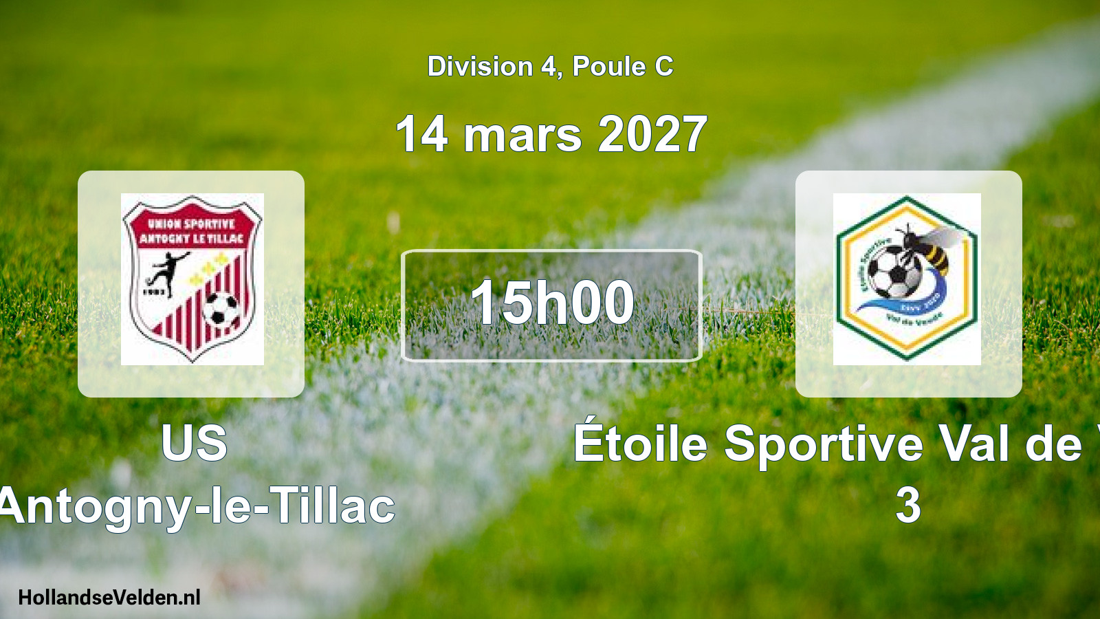 Scheduled Match: US Antogny-le-Tillac - Étoile Sportive Val de Veude 3 (14 March 2027)