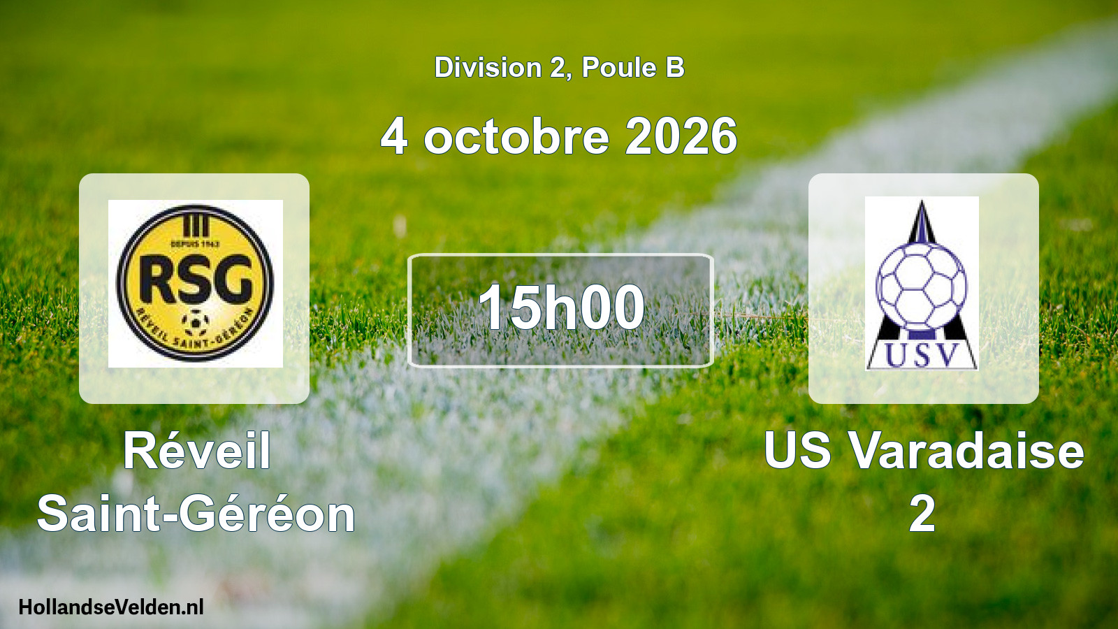 Scheduled Match: Réveil Saint-Géréon - US Varadaise 2 (4 October 2026)