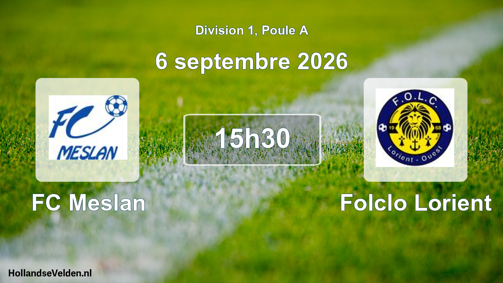 Match programmé: FC Meslan - Folclo Lorient (6 septembre 2026)