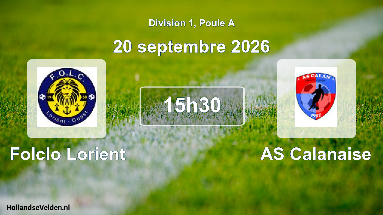 Geplande wedstrijd: Folclo Lorient - AS Calanaise (20 september 2026)