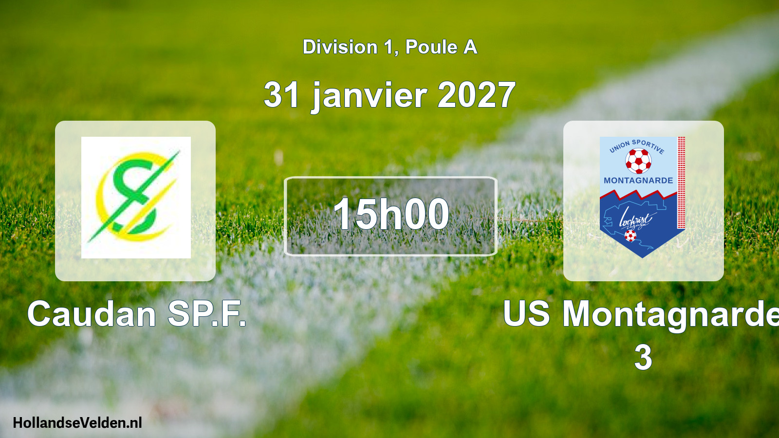 Match programmé: Caudan SP.F. - US Montagnarde 3 (31 janvier 2027)