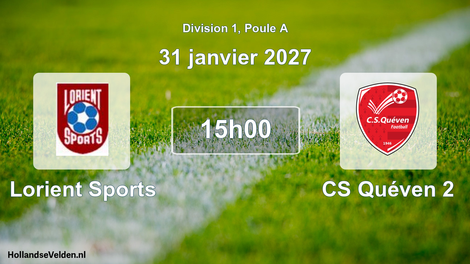 Match programmé: Lorient Sports - CS Quéven 2 (31 janvier 2027)
