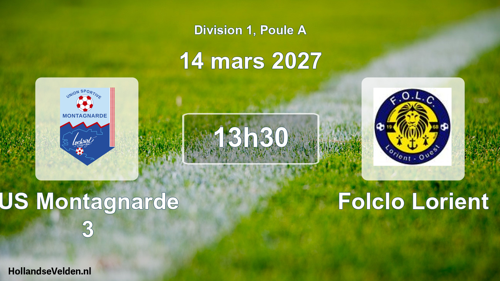 Geplande wedstrijd: US Montagnarde 3 - Folclo Lorient (14 maart 2027)