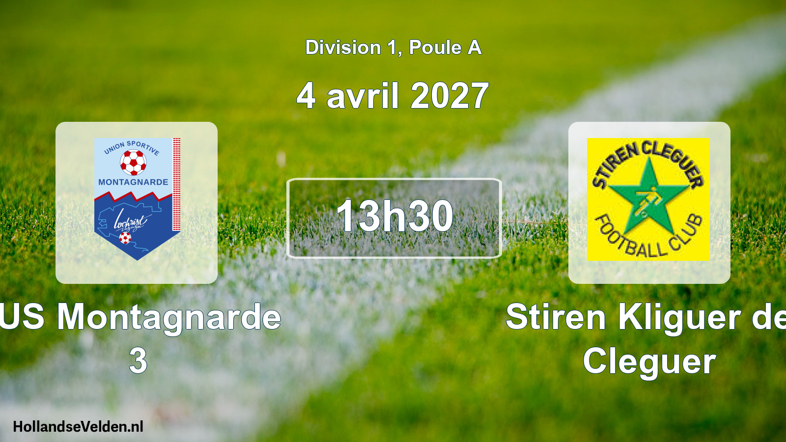Match programmé: US Montagnarde 3 - Stiren Kliguer de Cleguer (4 avril 2027)
