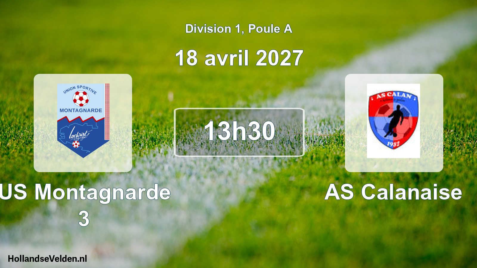 Match programmé: US Montagnarde 3 - AS Calanaise (18 avril 2027)