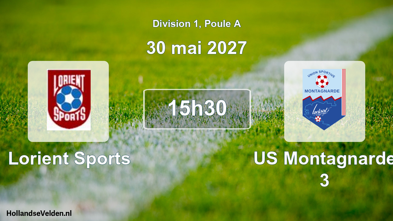 Match programmé: Lorient Sports - US Montagnarde 3 (30 mai 2027)