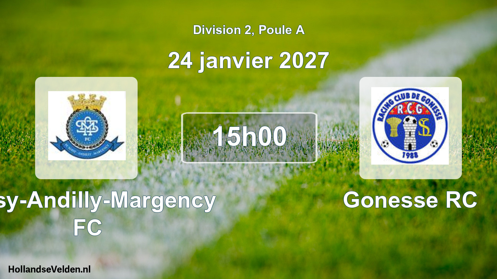 Geplande wedstrijd: Soisy-Andilly-Margency FC - Gonesse RC (24 januari 2027)
