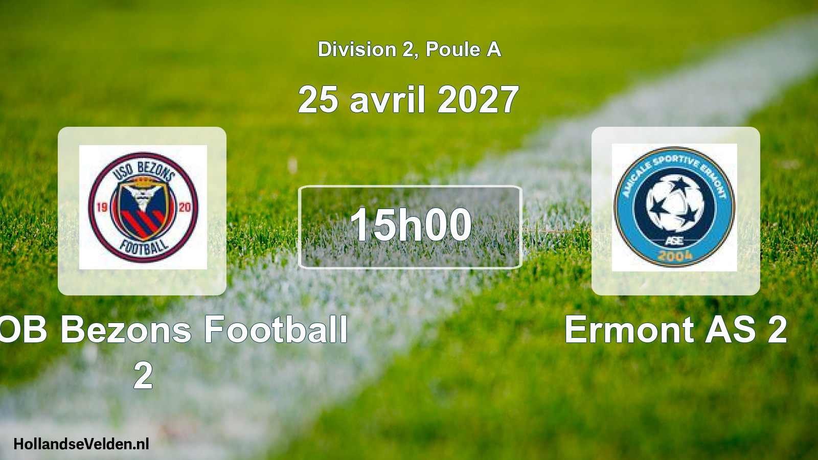 Scheduled Match: USOB Bezons Football 2 - Ermont AS 2 (25 April 2027)