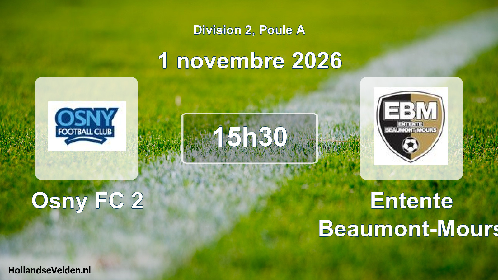 Match programmé: Osny FC 2 - Entente Beaumont-Mours (1 novembre 2026)