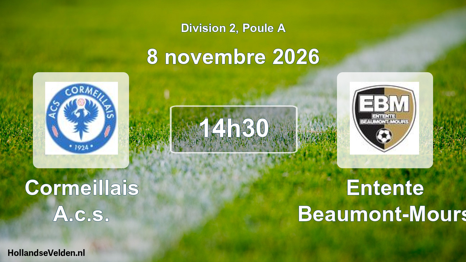 Match programmé: Cormeillais A.c.s. - Entente Beaumont-Mours (8 novembre 2026)