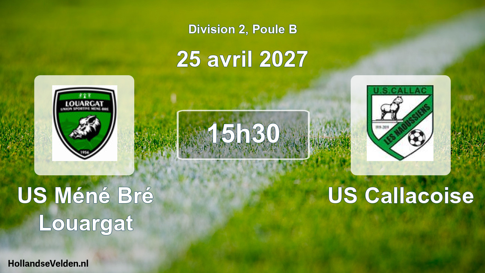 Match programmé: US Méné Bré Louargat - US Callacoise (25 avril 2027)