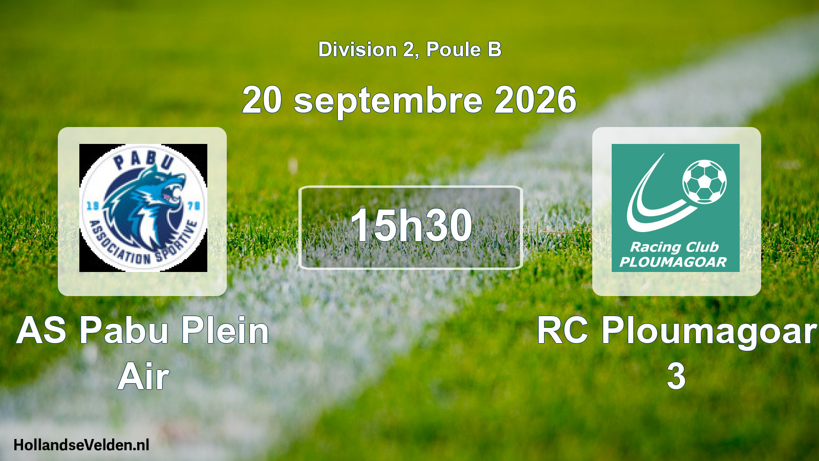 Match programmé: AS Pabu Plein Air - RC Ploumagoar 3 (20 septembre 2026)