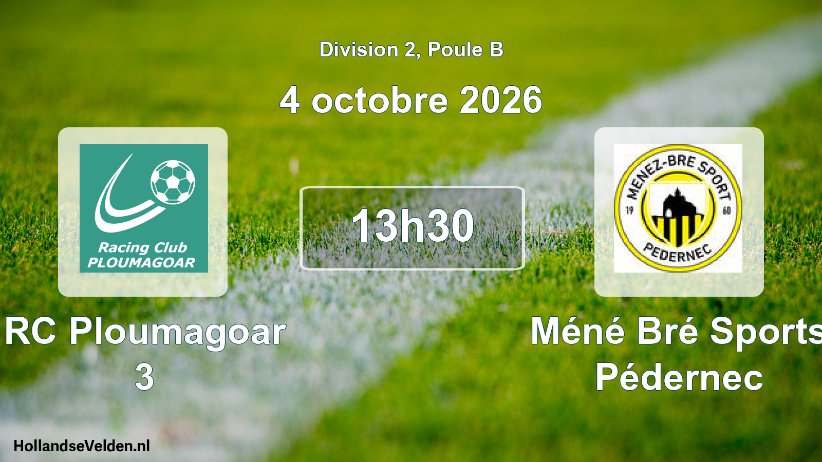 Match programmé: RC Ploumagoar 3 - Méné Bré Sports Pédernec (4 octobre 2026)