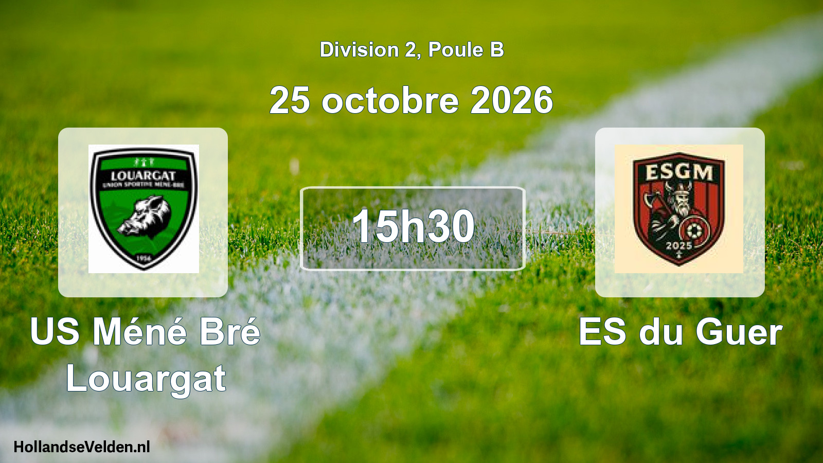 Match programmé: US Méné Bré Louargat - ES du Guer (25 octobre 2026)