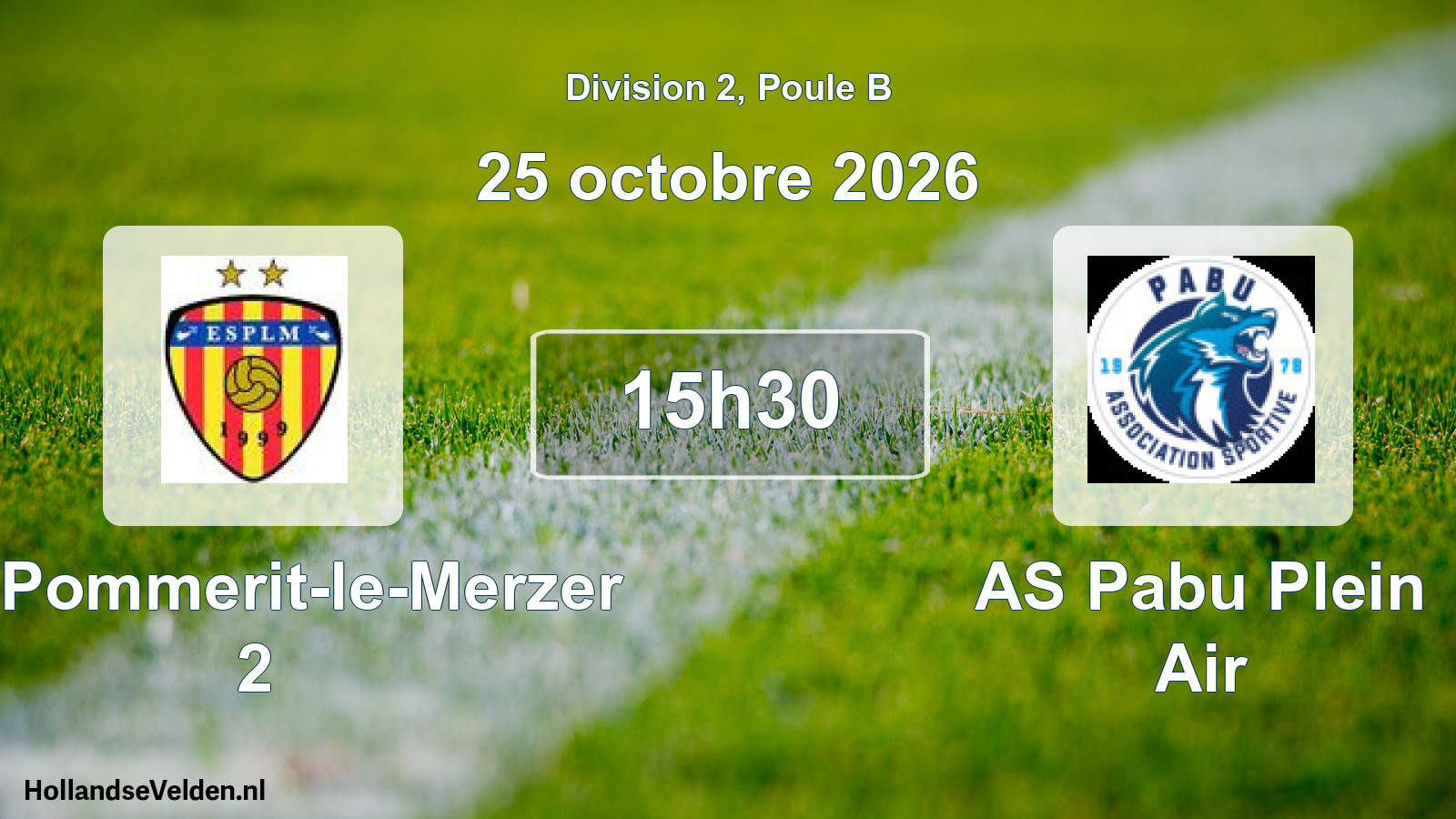 Geplande wedstrijd: ES Pommerit-le-Merzer 2 - AS Pabu Plein Air (25 oktober 2026)